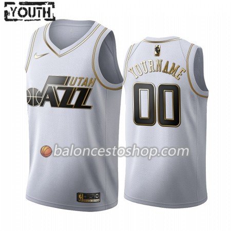 Camiseta Niños NBA Utah Jazz Personalizadas 2019-20 Nike Blanco Golden Edition Swingman
